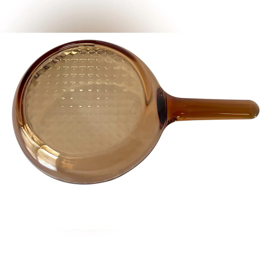 Vintage 1980’s Brown Amber Corningware Vision Glass Sauté Pan.